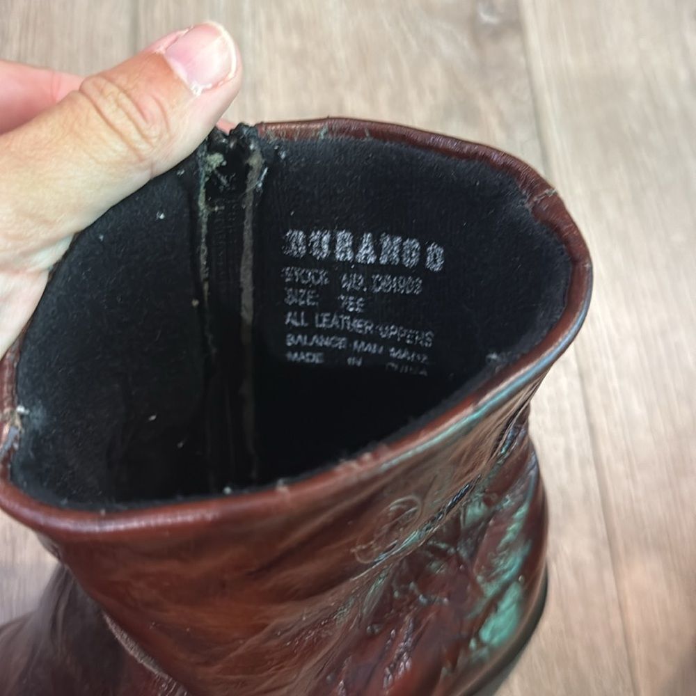 DURANGO MENS GEUINE LEATHER WINE/DARK RED WESTERN BOOTS SIZE 7 WIDE EEEUC - Picture 11 of 11